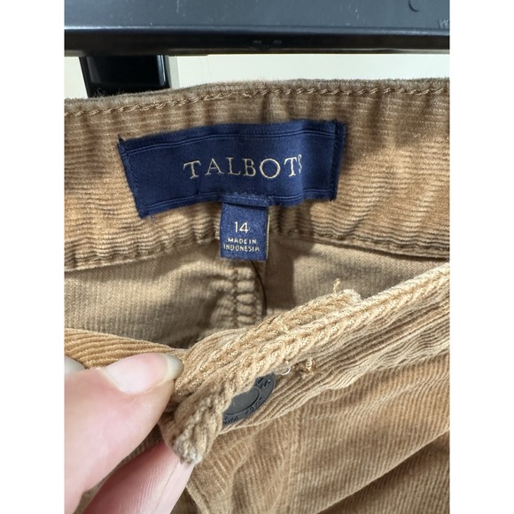 Talbots Heritage Corduroy Pants Women's Size 14 Brown Straight Leg Stretch - Picture 5 of 6